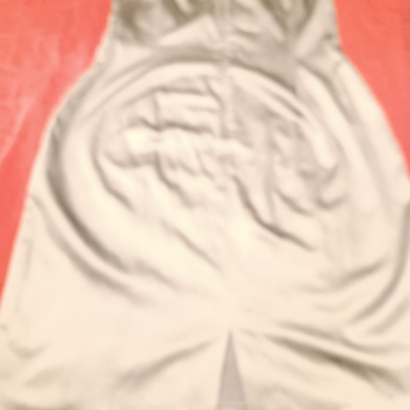 Womens shiney silver colour dress zip back w eye n hook  closure   small bottom - Picture 3 of 8